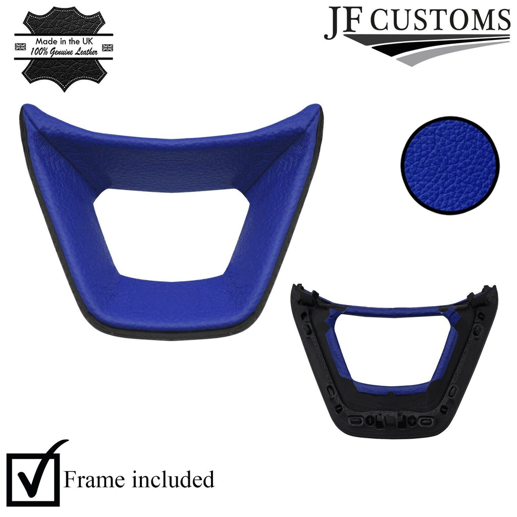 R BLUE LEATHER FLAT BOTTOM STEERING TRIM + COVER FOR SEAT IBIZA 6F KJ FR 16-21