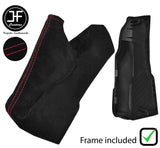 RED STITCH SUEDE  HANDBRAKE GAITER+PLASTIC FRAME FOR  SUBARU BRZ 2012-2019