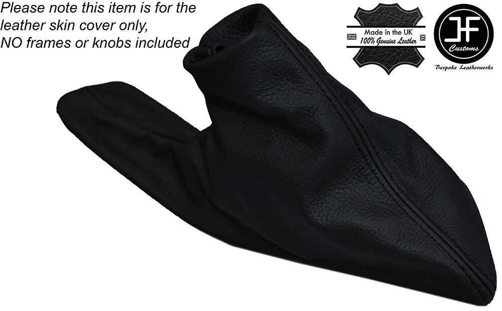 BLACK STITCHING LEATHER SKIN HANDBRAKE GAITER FITS BMW X1 E84 2009-2015