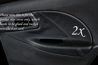 BLACK STITCHING FITS SUBARU IMPREZA 1992-1998 2X REAR DOOR CARD LEATHER COVERS