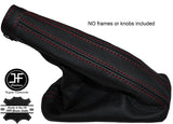 RED STITCHING LEATHER HANDBRAKE GAITER FITS FIAT MULTIPLA 2005-2011 CUSTOM NEW