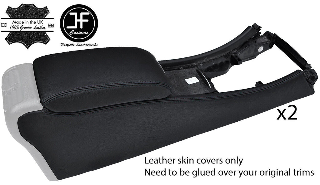 BLACK STITCH CONSOLE SIDE TRIM & ARMREST COVERS FOR MERCEDES C CLASS W203 COUPE