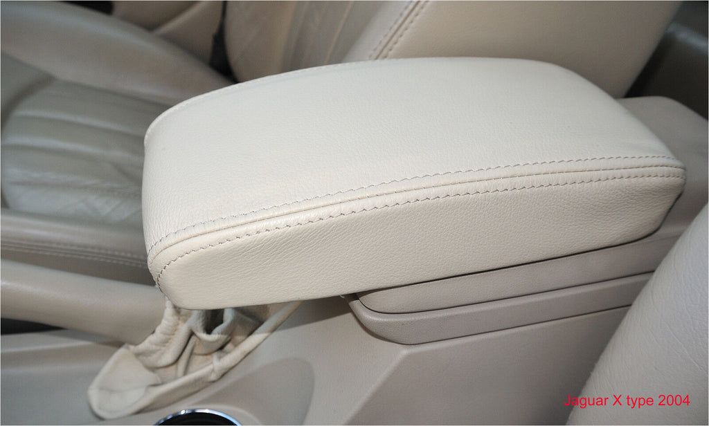 FITS JAGUAR X-TYPE ARMREST COVER REAL LEATHER BEIGE NEW 01-09 CUSTOM NEW