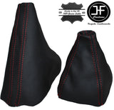 RED STITCHING REAL LEATHER GEAR & HANDBRAKE GAITER FITS AUDI 100 C4 1991-1997
