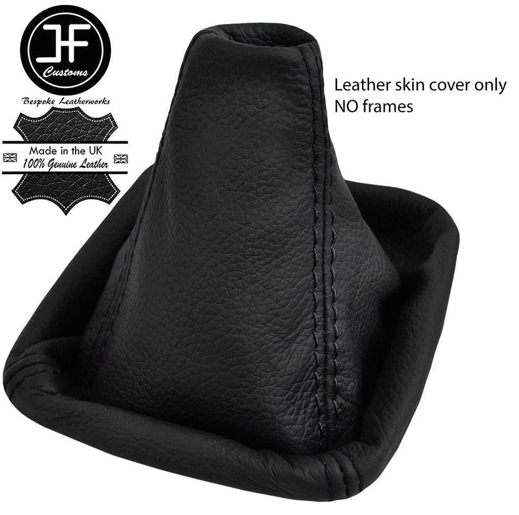 BLACK STITCH TOP GRAIN LEATHER GEAR GAITER FITS MERCEDES A CLASS W169 04-12