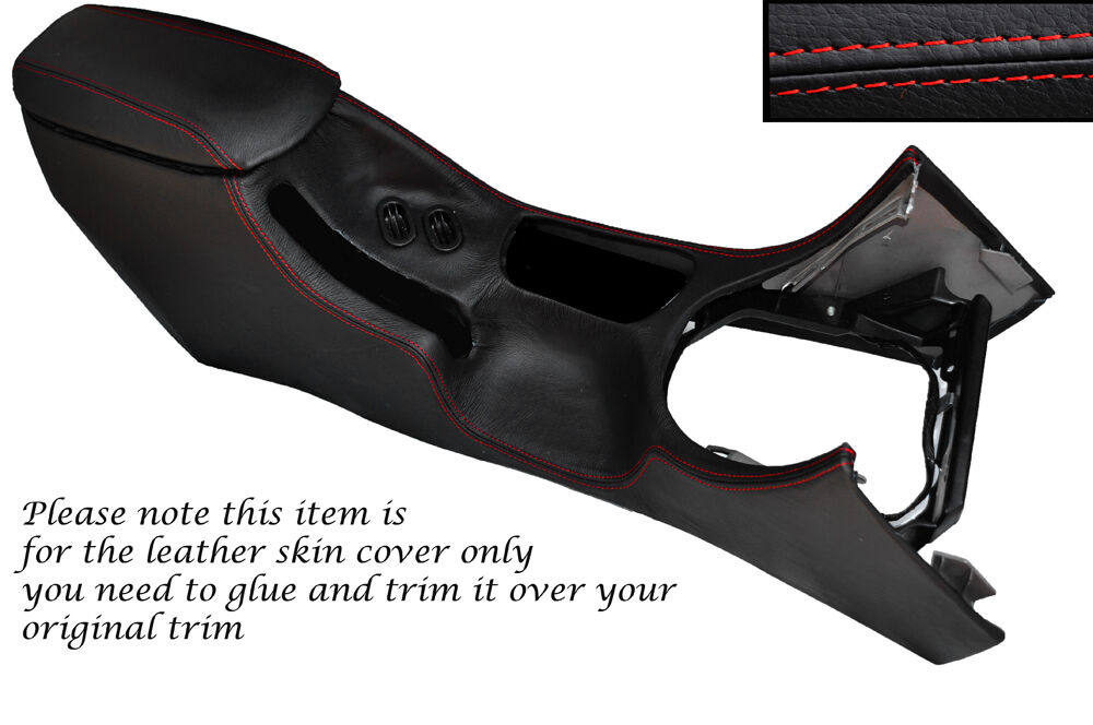 RED STITCH CENTRE CONSOLE COVER + ARMREST COVER FITS FORD MUSTANG 94-98