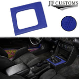 BLUE LEATHER COVERED MANUAL SHIFT SURROUND TRIM + FRAME FOR FORD MUSTANG 87-93