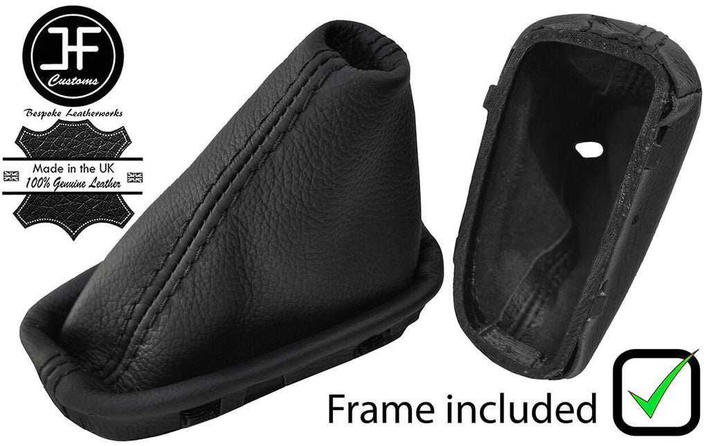 BLACK STITCH LEATHER AUTOMATIC GAITER+PLASTIC FRAME FITS MERCEDES C CLASS W203