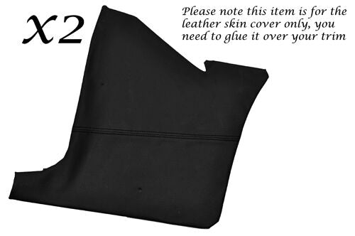 BLACK STITCH FITS FORD CORTINA GL 79-82 2X FRONT KICK PANEL LEATHER SKIN COVER