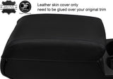 BLACK STITCH ARMREST LID REAL LEATHER COVER FITS  SEAT ATECA 2016-2019