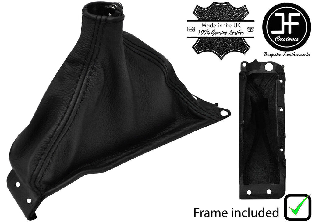 BLACK STITCH LEATHER HANDBRAKE GAITER+PLASTIC FRAME FITS NISSAN 300ZX 89-96