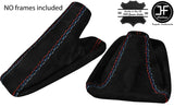 RED STITCHING SUEDE GAITER SET FITS BMW 1 SERIES F20 F21 10-17 TRI CROSS STITCH