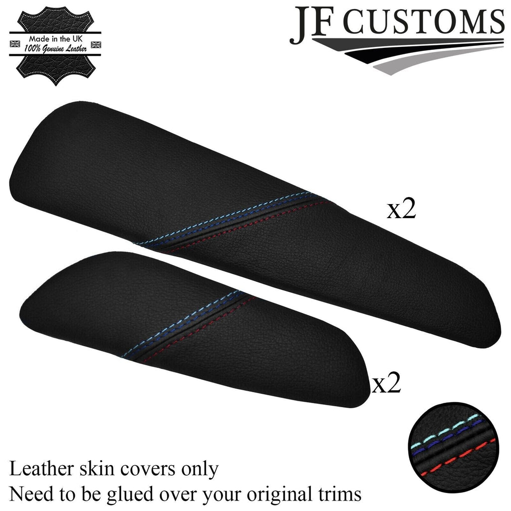 TRI STITCH 4X DOOR ARMREST PAD SKIN COVERS FITS BMW E46 CONVERTIBLE COUPE 98-05