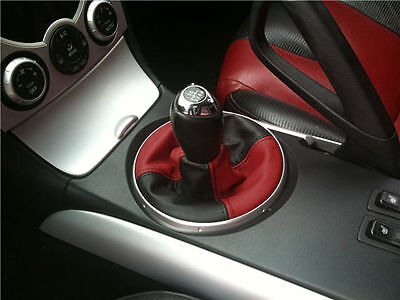 FITS MAZDA RX8 GEAR GAITER SHIFT BOOT 2 TONE BLACK D RED CUSTOM NEW MADE IN UK