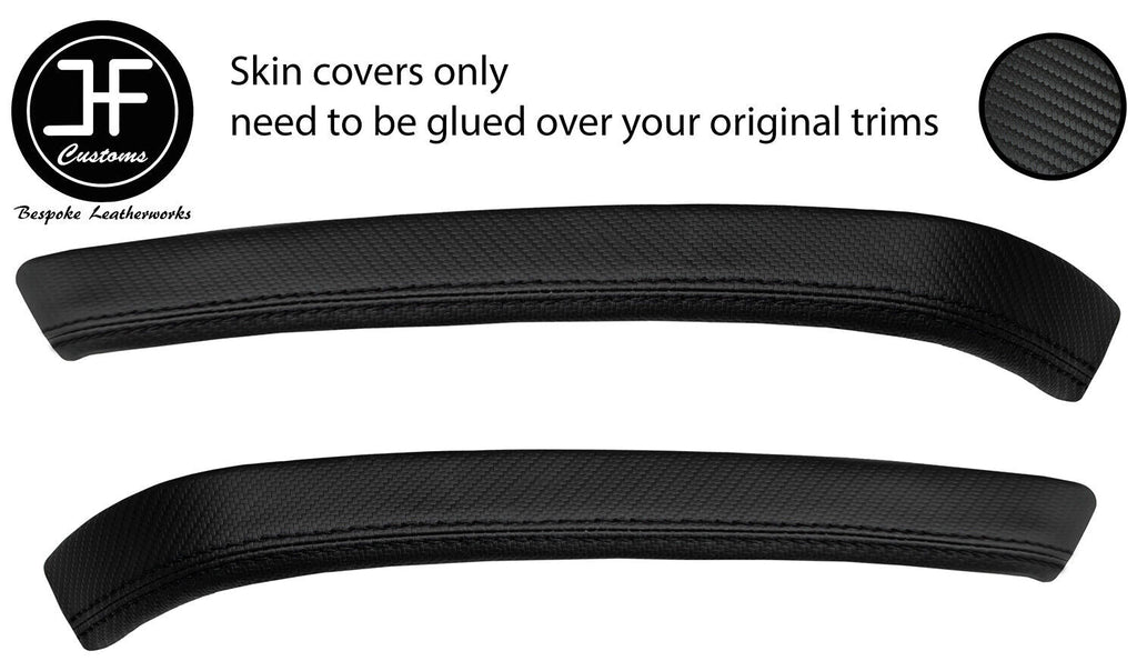 BLACK STITCH 2X REAR DOOR TRIM CARBON VINYL COVERS FOR BMW 3 E90 SALOON 06-13