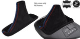 BLACK & TRI STITCH SUEDE AUTOMATIC GEAR & HANDBRAKE GAITER FOR BMW X5 E53 00-06
