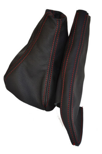 FITS MITSUBISHI GTO GEAR & HANDBRAKE GAITER LEATHER RED ST CUSTOM NEW MADE IN UK