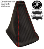 RED STITCH CARBON VINYL GEAR GAITER FITS MITSUBISHI LANCER EVO X 2007-2014