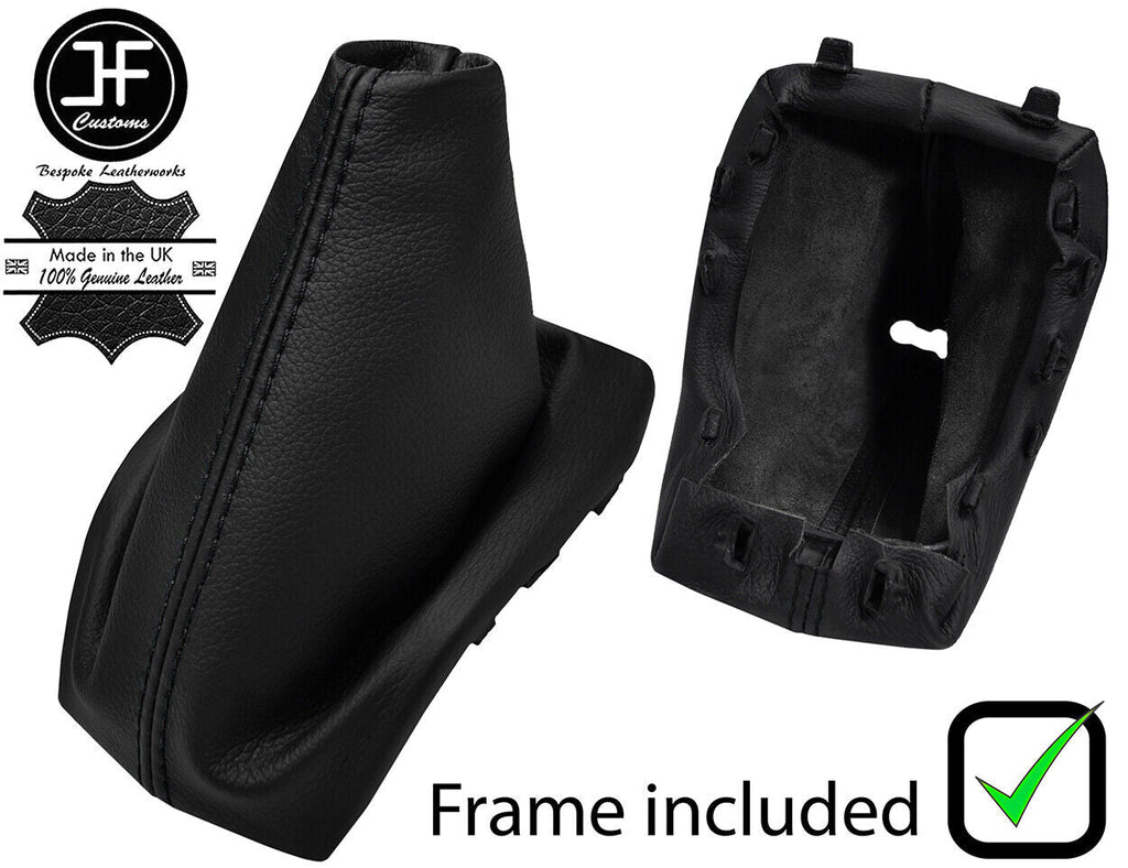 BLACK STITCH REAL LEATHER MANUAL GEAR+PLASTIC FRAME FITS PEUGEOT 2008 2013-2019