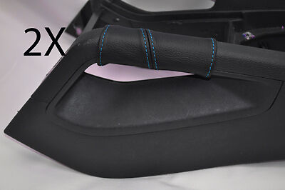 blue stitch FITS VW GOLF 5 MK5 V JETTA 04-09 2X CENTER CONSOLE TRIANGLE COVERS