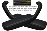 YELLOW STITCH 2X FRONT DOOR HANDLE ARMREST COVERS FITS FORD CAPRI MK3 1978-1987