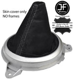 BLACK STITCHING REAL SUEDE MANUAL GEAR GAITER FITS HONDA JAZZ 2002-2008
