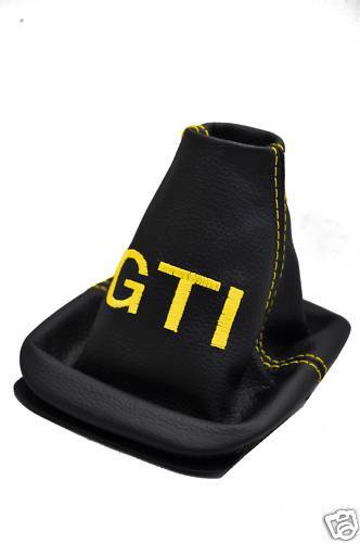 FITS VW GOLF 4 Mk4 GAITER BOOT GTI EMBROIDERED YELLOW STITCH CUSTOM NEW