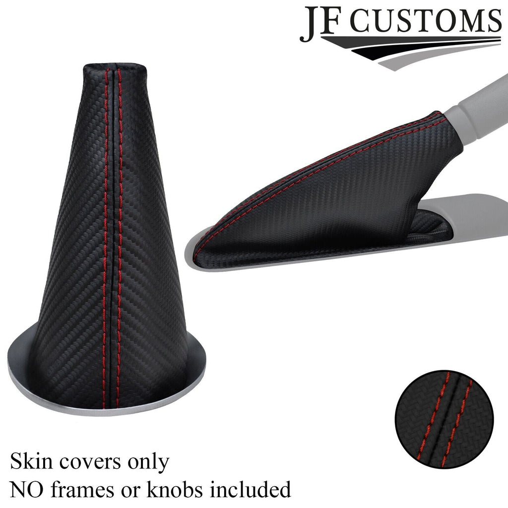 DARK RED STITCH CARBON VINYL GAITER SET FOR BMW MINI COOPER R55 R56 R57