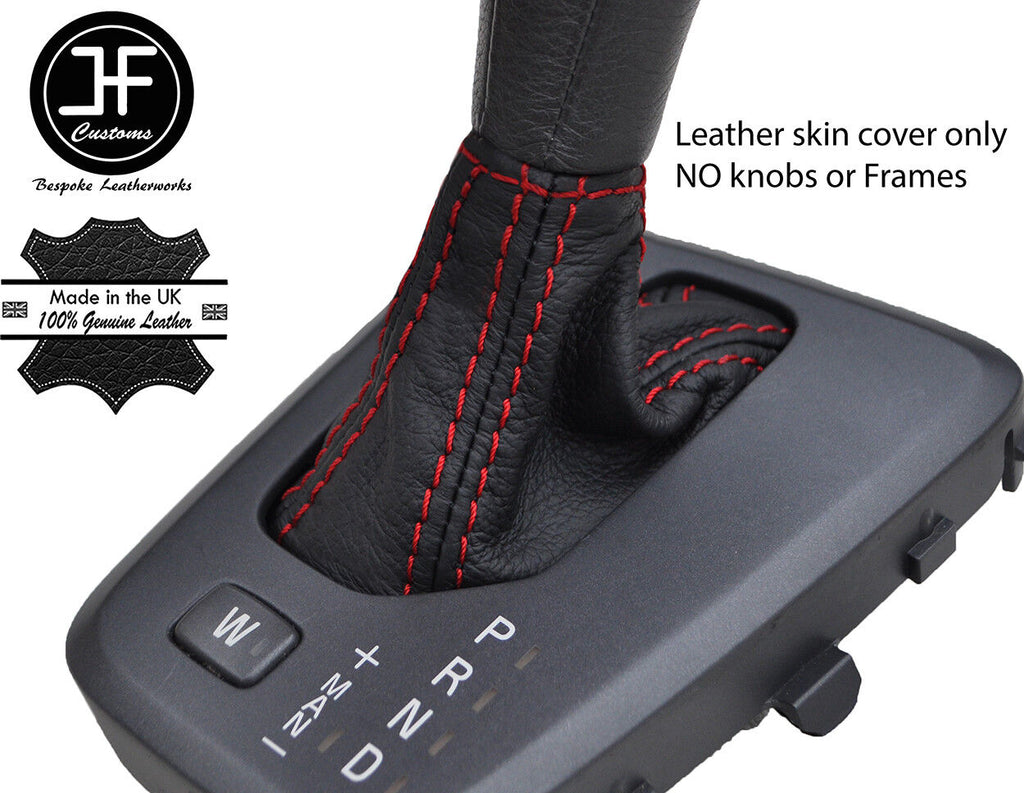 RED STITCH TOP GRAIN LEATHER AUTOMATIC GEAR GAITER FITS VOLVO V70 XC70 04-07