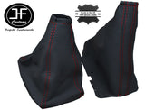RED STITCH GRAPHITE LEATHER GAITER SET FITS VAUXHALL OPEL CORSA C MKII CUSTOM