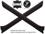 RED STITCH 2X A PILLAR REAL LEATHER COVERS FITS RANGE ROVER CLASSIC STYLE 2