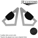 L GREY STITCH SUEDE 2X CONSOLE KNEE PAD TRIM COVERS FOR AUDI TT MK1 1998-2006