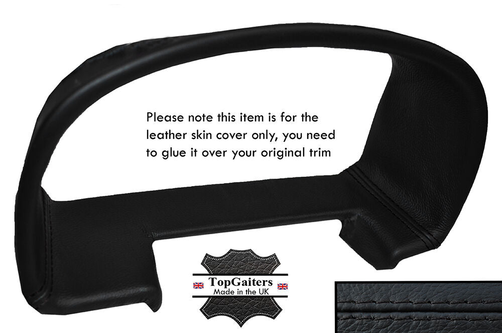 BLACK STITCH SPEEDO SURROUND LEATHER SKIN COVER FITS SEAT IBIZA CUPRA 1996-1999