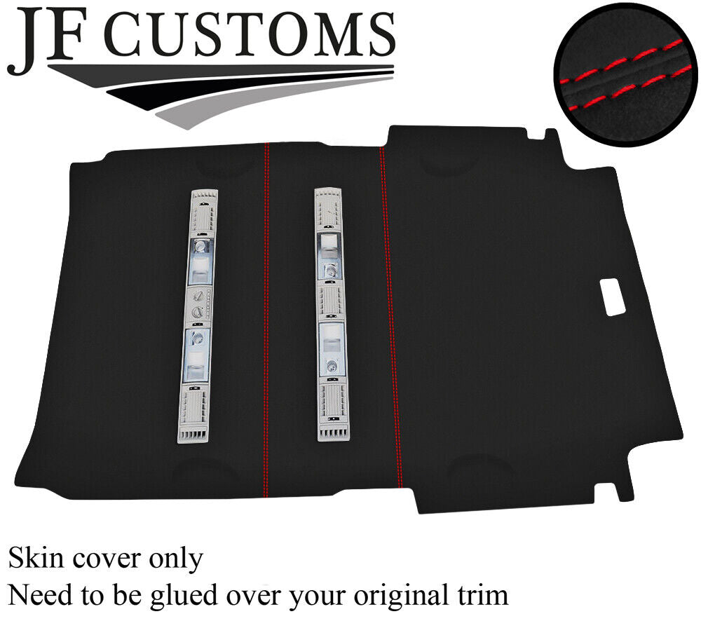RED STITCH LUXE SUEDE REAR ROOF LINER HEADLINING COVER FITS VW T5 TRANSPORTER