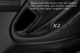 BLACK STITCH 2X FULL DOOR HANDLE LEATHER COVERS FITS TOYOTA CELICA MK6 94-98