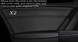 BLACK STITCH 2X REAR DOOR CARD LEATHER SKIN COVERS FITS AUDI A4 B8 2007-2013