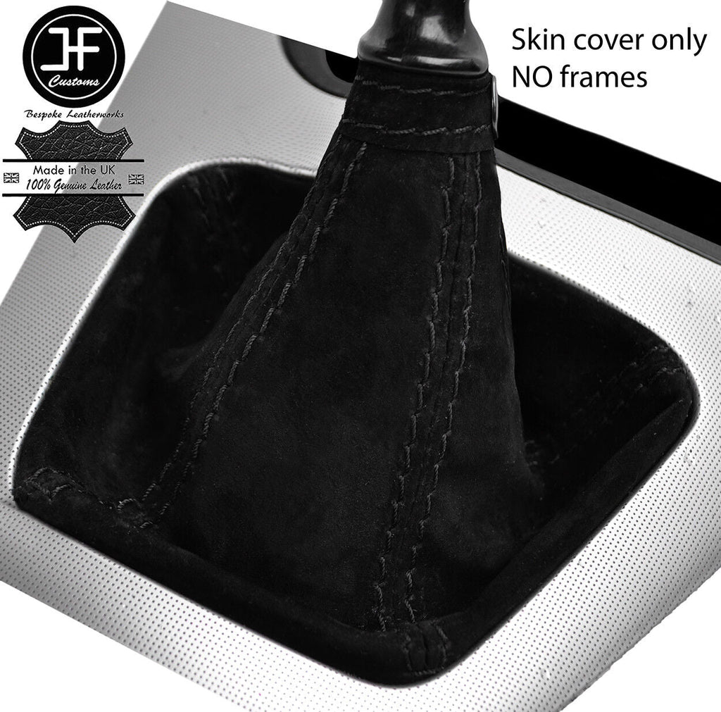 BLACK STITCHING REAL SUEDE MANUAL GEAR GAITER FITS HYUNDAI TUCSON 2004-2012