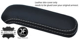GREY STITCHING TOP GRAIN REAL LEATHER ARMREST COVER FITS AUDI TT MK2 2007-2014
