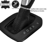 BLACK & BLACK STRIPE LEATHER AUTOMATIC GEAR GAITER FOR FORD FIESTA MK9 2013-18