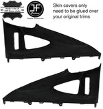 BLACK STITCH 2X REAR D PILLAR WINDOW TRIM SUEDE COVERS FOR TESLA MODEL X 16-19