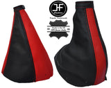 BLACK & RED  REAL LEATHER GEAR & HANDBRAKE GAITER FITS FIAT COUPE 1994-2000