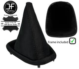 BLACK  BLACK STRIPE LEATHER GEAR GAITER+PLASTIC FRAME FOR TOYOTA AYGO 05-13