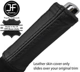BLACK & BLACK TOP GRAIN LEATHER HANDBRAKE HANDLE COVER FITS ALFA ROMEO GT 03-10