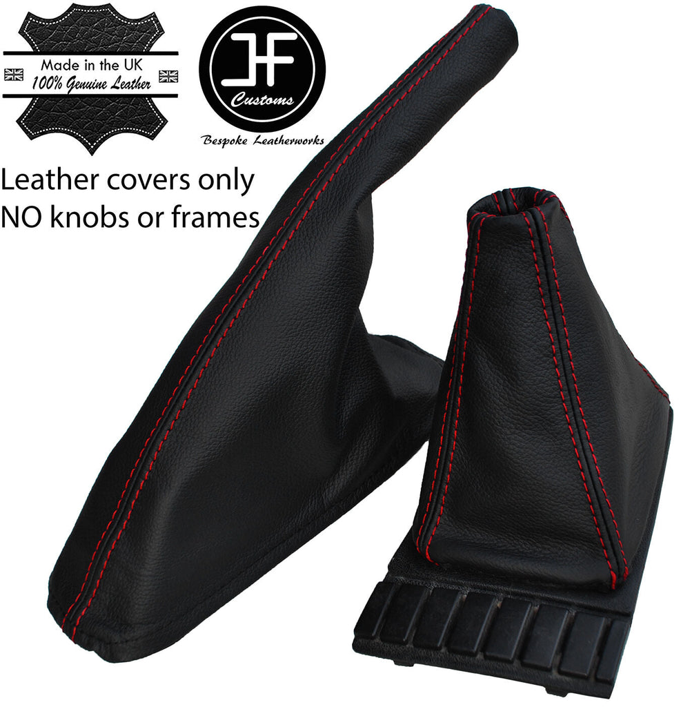 RED STITCH TOP GRAIN LEATHER GEAR & HANDBRAKE GAITER FITS VW GOLF MK2 82-91