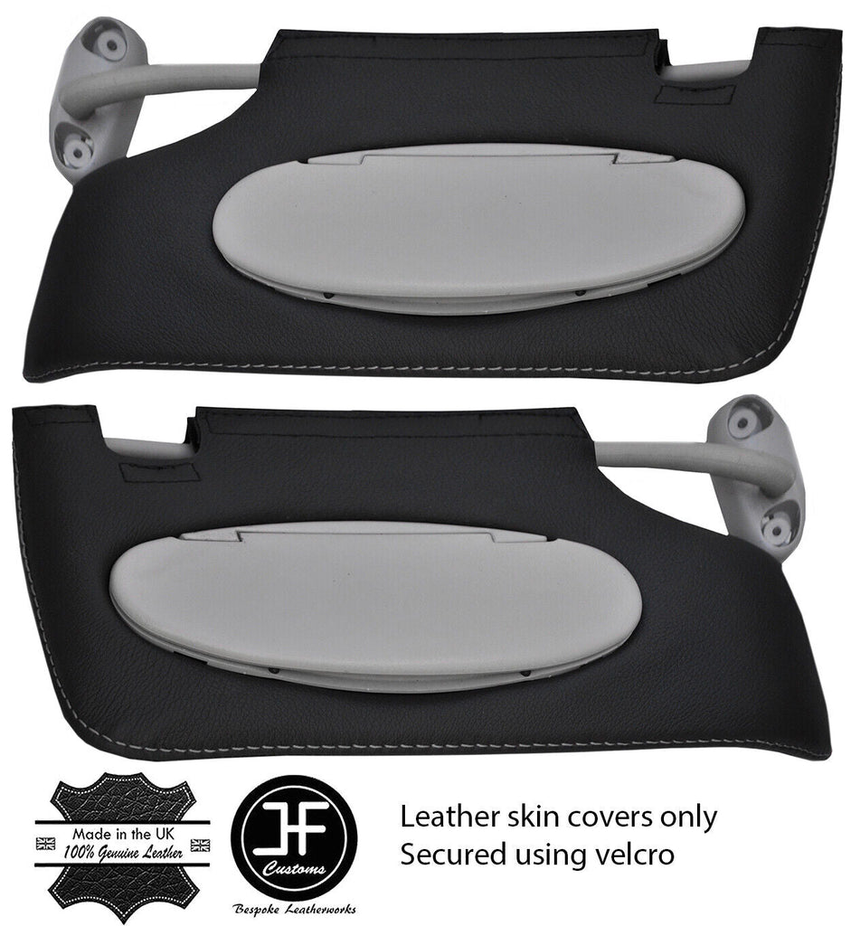 GREY STITCH FITS BMW MINI R50 R53 ONE COOPER S 01-03 2X SUN VISORS COVERS