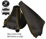 YELLOW STITCH CARBON FIBER VINYL GEAR & HANDBRAKE GAITER FITS MAZDA RX-7 91-02