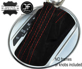 RED STITCH AUTO AUTOMATIC S TRONIC BLACK SUEDE GEAR GAITER FITS AUDI TT 15-17