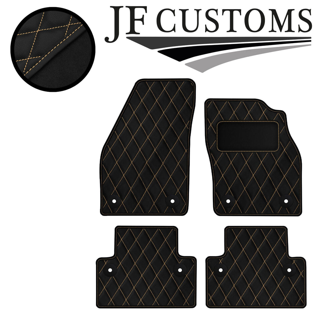 CREAM DIAMOND STITCH VINYL 4X TAILORED FLOOR CARPETS FOR VOLVO V50 04-12 JF1