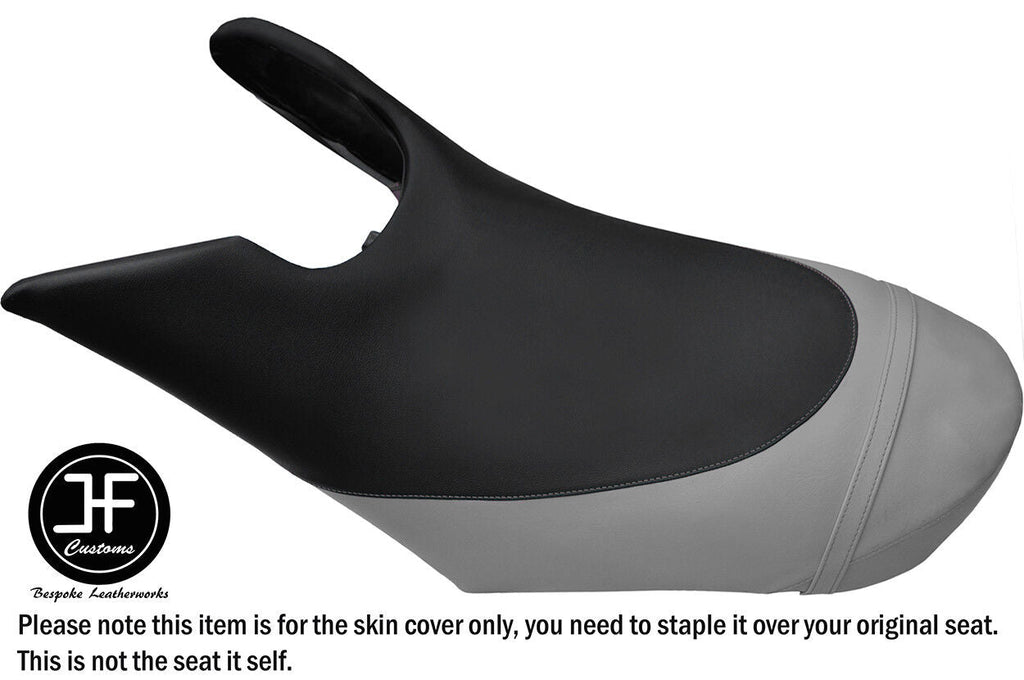 BLACK GREY CUSTOM FOR SEADOO 02-06 GTX DI 4-TEC FRONT VINYL SEAT COVER + STRAP