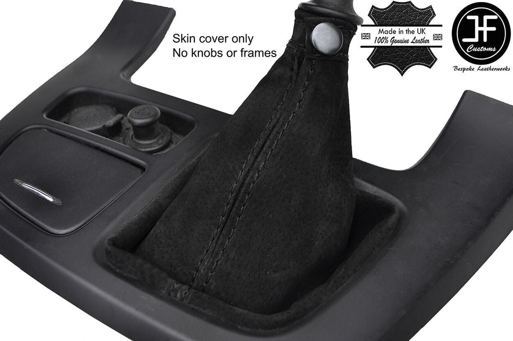 BLACK STITCHING REAL SUEDE MANUAL GEAR GAITER FOR KIA SEDONA 2007-2011
